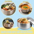 thumbnail image 6 of 6 Pcs Stainless Steel Rice Bowl with Lid Korean Kitchenware Large Insulated Bowl Multifunctional Soup Bowls Snacks Bowls for Keeping Food Warm Snacks Lunch Box Parties（5.11in Silver, 6 of 7