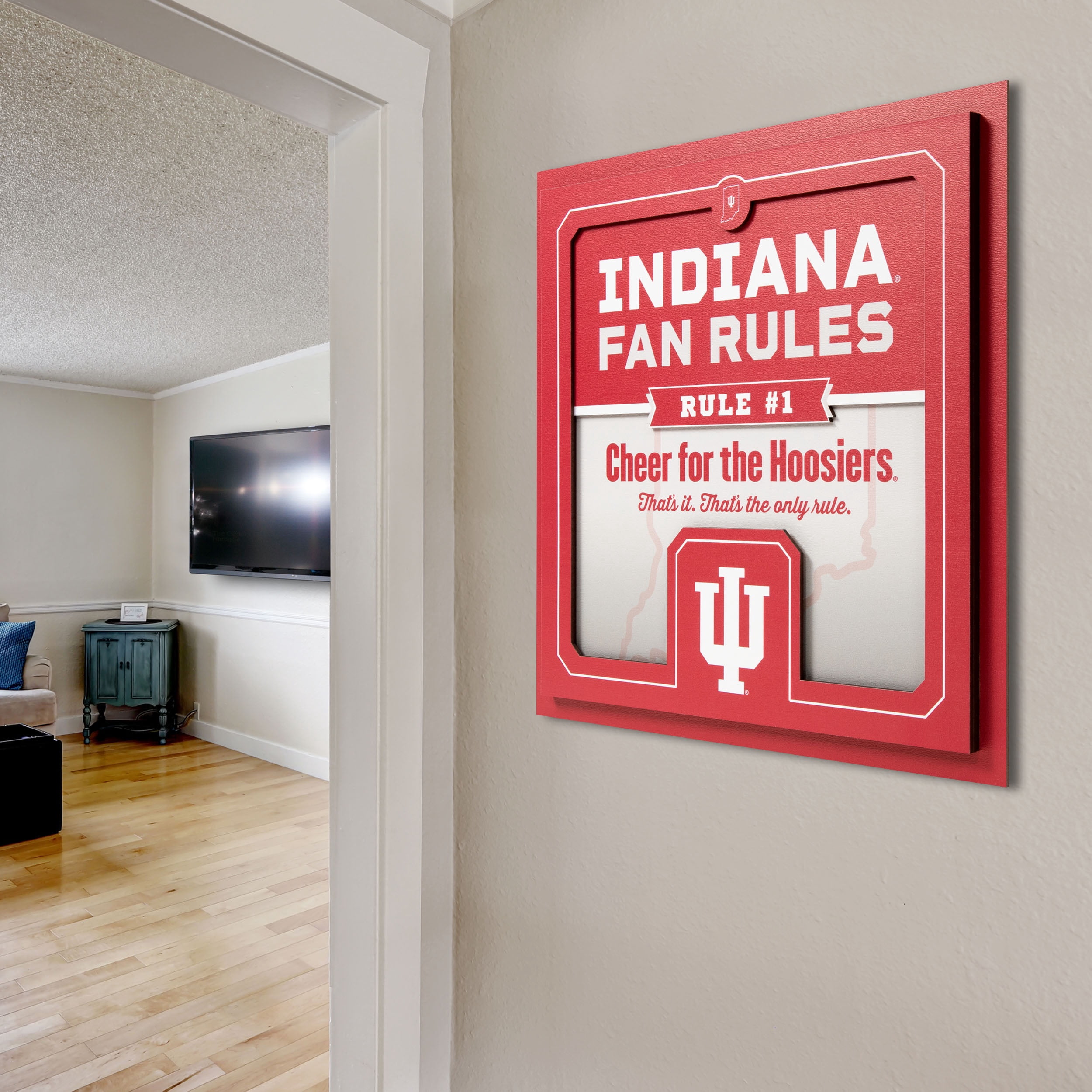 YouTheFan NCAA Indiana Hoosiers Fan Rules 3D Wall Art