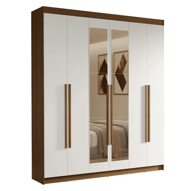 Ropero Closet Madesa Venus 6 Puertas 2 Espejos 180cm NB