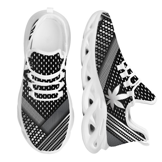 Zapatillas de plataforma con cordones y estampado 3D de hierba plateada para mujer, zapatos planos con estampado tribal de tela, transpirables y suaves.