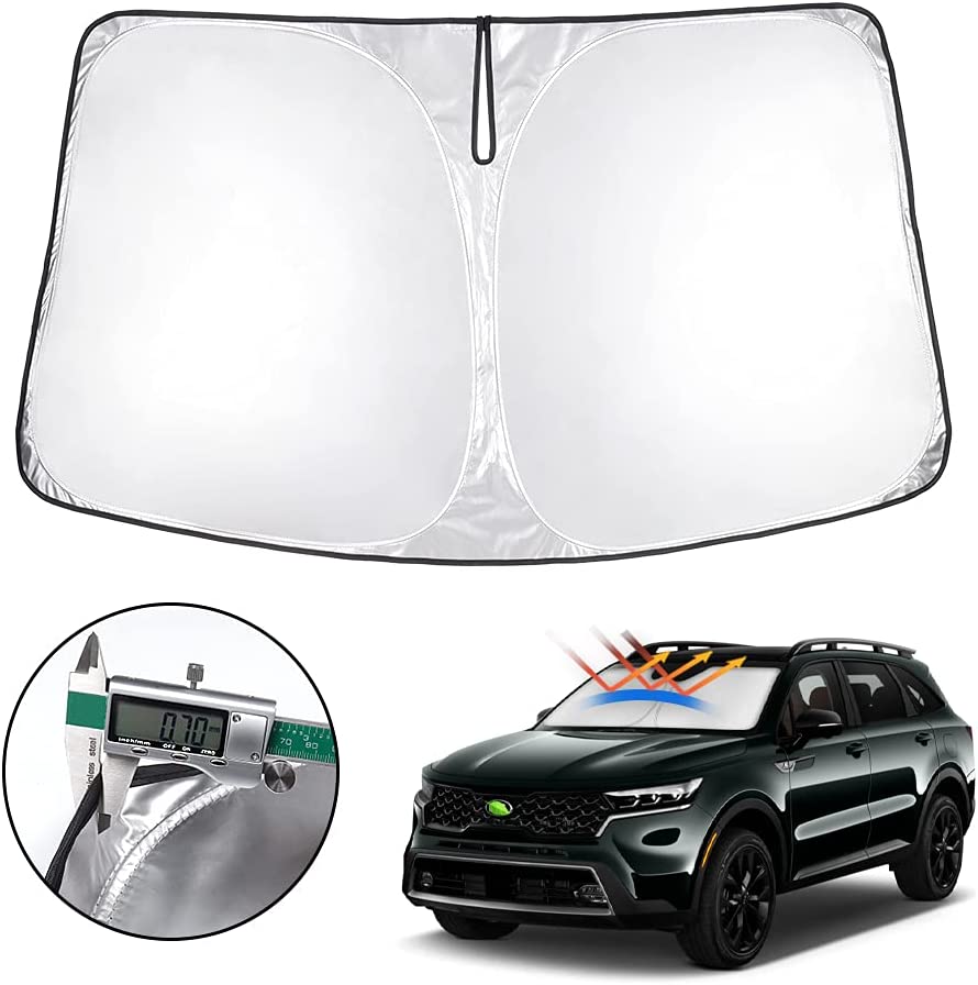 WIIBROOK Windshield Sunshade for 2021 2022 Kia Sorento SUV Window Sun Shade Foldable Sun Shield