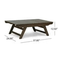 thumbnail image 4 of Sudbury Outdoor Outdoor Acacia Wood Loveseat and Coffee Table Set with Cushions, Gray/Dark Gray, 4 of 13