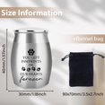 thumbnail image 2 of 1Pc 1.57 Inch Mini Stainless Steel Cremation Urn Pet Memorial Small Urns for Cats and Dogs Ashes with Velvet Pouches and Text Design - You Left Pawprints on Our Hearts Forever, 2 of 7