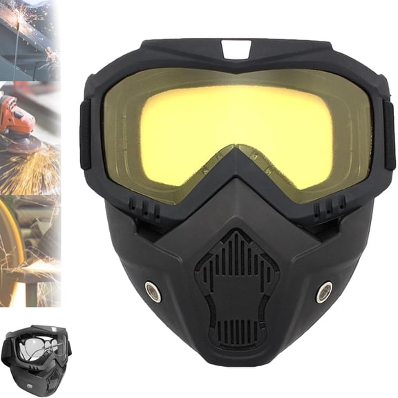 Laveberry Welding Mask, Detachable Anti-Glare Anti-Ultraviolet Antifog Auto Darkening Large Viewing Special Mask for Welding, Cutting, Grinding and Cycling