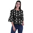 thumbnail image 4 of Moomaya Boho Tops Cotton Casual Loose Blouses Summer Wear Top Round Neck T Shirt, 4 of 5
