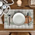 thumbnail image 2 of Dalrosia Pumpkins Eucalyptus Leaves Fall Placemats Set of 4, 12x18 Inch Seasonal Autumn Table Mats for Party Kitchen Dining Decoration, 2 of 4