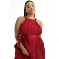 thumbnail image 4 of June + Vie Women's Plus Size Pleated Halter Maxi Dress, 4 of 5