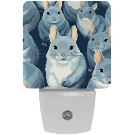 

Chinchilla LED Square Night Lights - Portable and Stylish for Bedroom and Kids Room - Enhance Your Space with Soft and Soothing Illumination