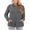 Dark Gray, variant on NISVIYA Womens Winter Plus Size Lightweight Hooded Sweatshirts Trendy Ribbed Solid Color Hoodies with Pocket Hood Sweater Pullover