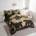 thumbnail image 3 of Feelyou Brown Bear Wildlife Bedding Comforter Set 7 Pieces for Adult, Wooden Ladge Cabin Full Bedding Set, Jungle Mountain Reversible Fitted Sheet Flat Sheet, Breathable Home Decor, 3 of 8