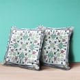 thumbnail image 5 of Paisley Leaf Geo Duo Indoor/Outdoor Pillow in Off-White Green 28x28, 5 of 6