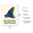 thumbnail image 2 of Philadelphia Pennsylvania - Liberty Bell - United Air Lines - Vintage Airline Travel Poster c.1960s - Fine Art Matte Paper Print (Unframed) 11x14in, 2 of 4