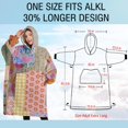 thumbnail image 4 of Oversized Wearable Blanket Hoodie,Pioneer Flower Floral Print Pattern Sherpa Blanket Hoodie with Super Pockets,Super Warm Fuzzy Pullover for Women & Men, 4 of 6
