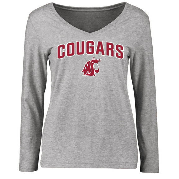 Women's Ash Washington State Cougars Proud Mascot Long Sleeve T-Shirt