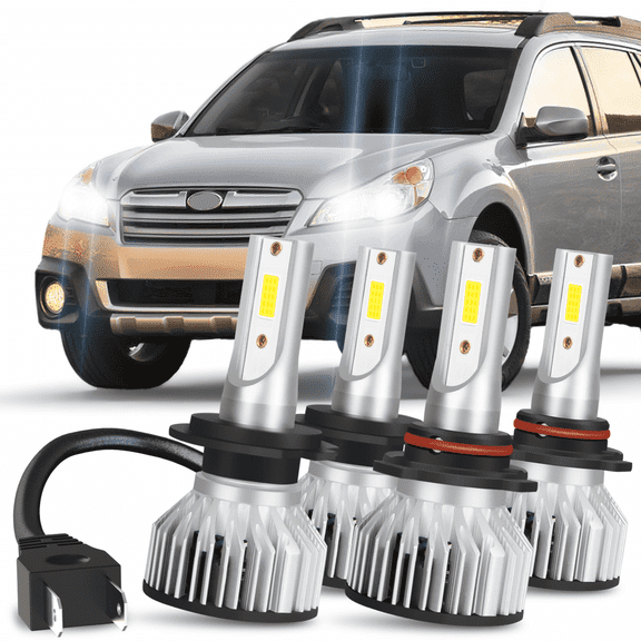 WVKVII For Subaru Legacy 2005-2014 LED Headlights High Low Beam 4 Bulbs Combo Kit White