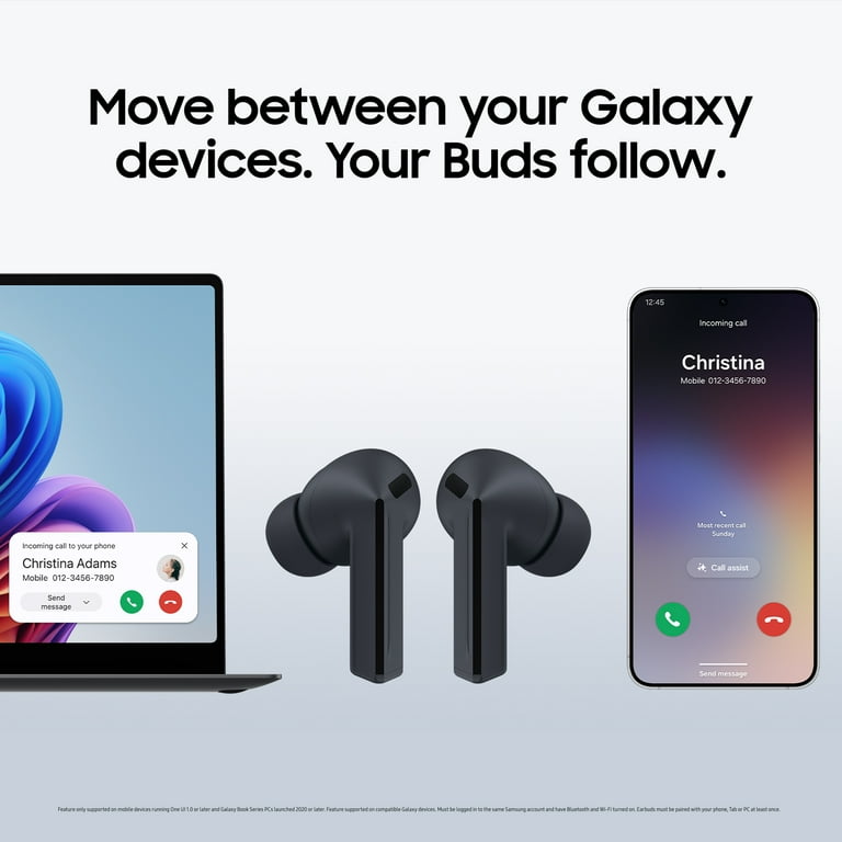 Samsung Galaxy Buds3 FE Bluetooth Headphones and Charging
