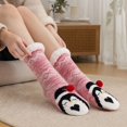 thumbnail image 4 of Lumtrix Women's & Men's Cute Animal Thick Fuzzy Slipper Socks Non Slip Warm Cozy Socks Indoor Winter Fleece Socks C One Size, 4 of 4
