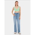 thumbnail image 2 of V-Neck Sleeveless Woven Crop Top, 2 of 5