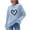 Light Blue, variant on Lopecy-Sta Long Sleeve Tops for Women Women's Cute Heart Sweater Long Sleeve Crewneck Pullover Ribbed Knit Casual Sweaters