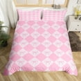 thumbnail image 5 of Kawaii Bowknot Duvet Cover Full Fantasy Princess Comforter Cover Teen Room Decor,Pink Girly Plaid Bedding Set Cute Bow Checkered Quilt Cover 2 Pillow Cases, 5 of 5