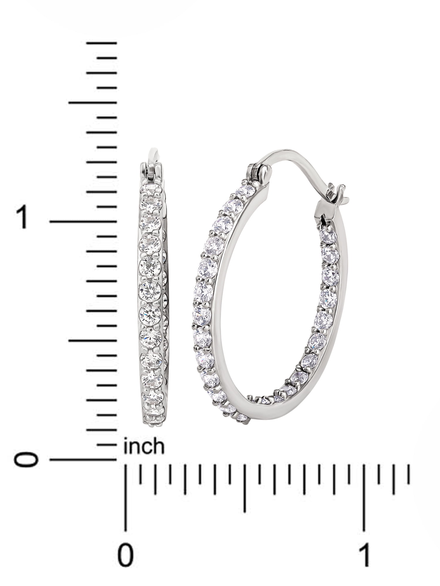 Believe by Brilliance Women's Cubic Zirconia Hoop Earrings