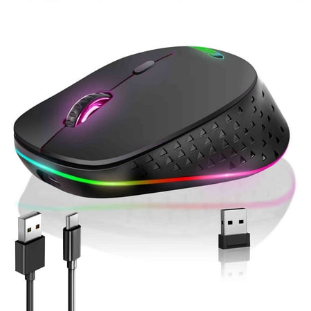 UrbanX Dual-Mode Wireless Mouse - Bluetooth & 2.4GHz Connectivity - Rechargeable, for Samsung Galaxy M54/S23 Ultra/Tab A7 10.4 (2022)/Tab Active4 Pro/Z Fold4 , PC, Mac, iPad -Black