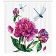thumbnail image 3 of Ambesonne Flower Shower Curtain, Peonies and Dragonflies, 69"Wx84"L, Multicolor, 3 of 3