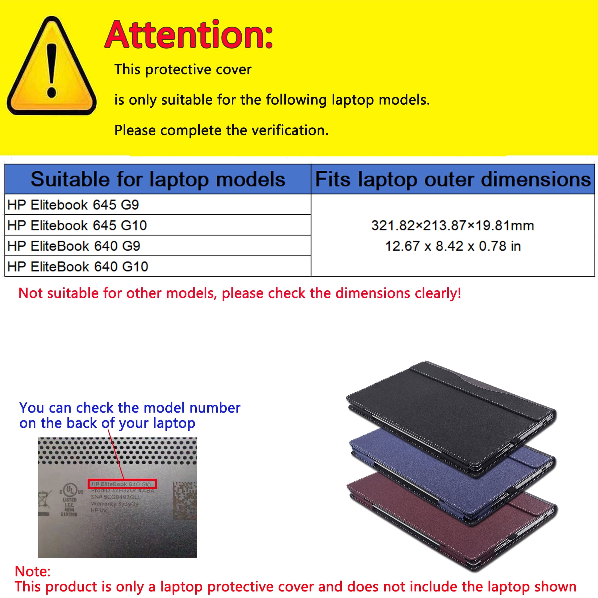 Laptop Case Cover for 14 inch HP Elitebook 645 G9 G10 & HP EliteBook 640 G9 G10,PU Leather Notebook PC Sleeve Protective Bag Accessories