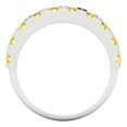 thumbnail image 5 of 1 ctw Wedding Band for Women - 14K White Gold Natural Citrine Stackable Eternity Ring, 5 of 6