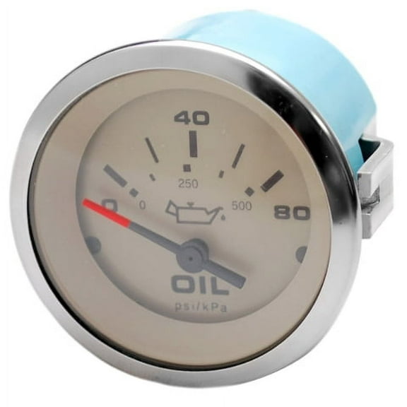 Teleflex Boat Oil Pressure Gauge 58403F | Sahara Silver 2 Inch