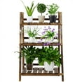 thumbnail image 2 of Renwick 25" x 4" x 41" 3-Tier Brown Metal and Wood and Fir Plant Stand, 2 of 15