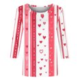 thumbnail image 4 of UsYezik Womens Tops Valentines Day 3/4 Sleeve O Neck Blouses Heart Printed Graphic Tee Loose Summer T-Shirt Spring Summer Casual Tops, 4 of 5