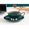 thumbnail image 3 of Coffee tea cups creative ceramic coffee cup and saucer set (HTOOQ), 3 of 4