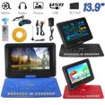 thumbnail image 2 of 13.9" Portable DVD Player, with 10.1" HD 270? Rotatable Display Screen,800x480 Resolution 16:9 LCD Screen 110-240V, DVD Player for Car, 2 of 14