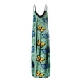 thumbnail image 4 of asdoklhq Womens Plus Size Clearance Dresses,Women Casual Plus Size Print O-Neck Sleeveless Pocket Maxi Long Dress, 4 of 6