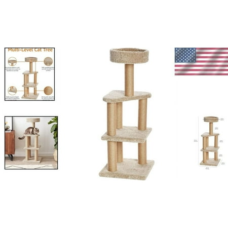 

Multi-Level Cat Climbing Tower | Curved Rim Bed Platform | Indoor Play Haven
