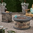 thumbnail image 2 of Noble House Chesney 32" Round Light Weight Concrete Fire Pit in Brown, 2 of 18