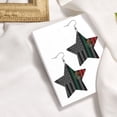 thumbnail image 4 of Leather Earrings Dangle For Women America Mexico Flag Trendy Star Earrings Lightweight Fashion, 4 of 6