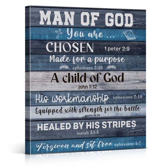 Christian Canvas Wall Art Man of God Religious Poster Print Wall Decor Inspirational Spiritual Painting for Home Bedroom Bathroom Decoration, Christian Religious Gifts for Men poster