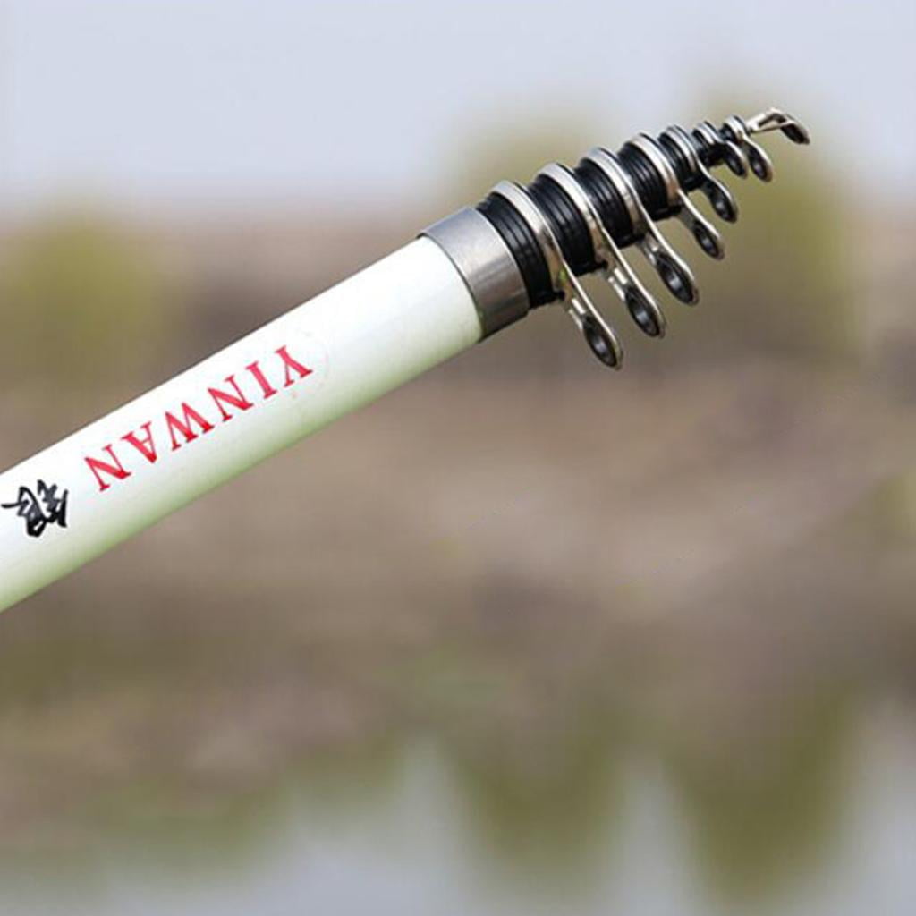Carbon Fiber Telescopic Rock Fishing Rod Sea Saltwater,White