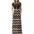 thumbnail image 3 of Women Short Sleeve Loose Plain Maxi Dresses Casual Long Dresses Pockets, 3 of 5