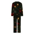 thumbnail image 4 of asdoklhq Christmas Pajamas for Women Ladies' Fashion Christmas Print Casual Round Neck Long Sleeve Top Pants Pajama Set Black M, 4 of 6