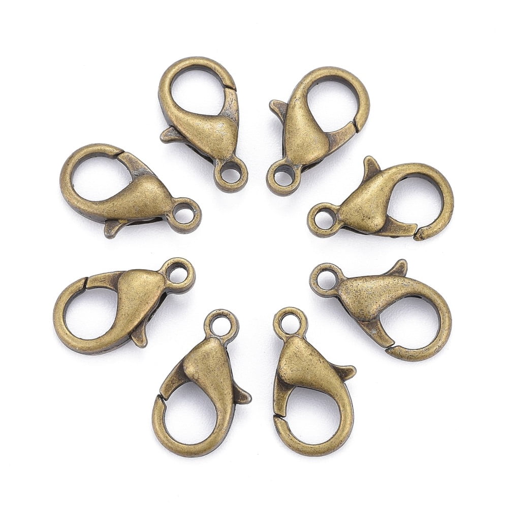 1000 pc Zinc Alloy Lobster Claw Clasps Parrot Trigger Clasps Cadmium Free Nickel Free Lead Free Antique Bronze 14x8mm Hole: 1.8mm