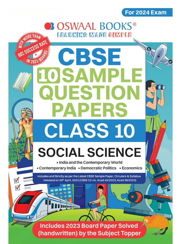 Oswaal CBSE Sample Question Papers Class 10 Social Science Book (For Board Exams 2024) | 2023-24