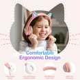 thumbnail image 5 of LOBKIN Kids Wireless Headphones, 50H Playtime, Volume Limited 94dB, with Mic, Foldable for School/Travel/Airplane, Pink, 5 of 9