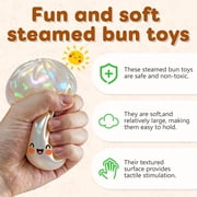 Glitter Dumpling Squishy Mystery Box, Colorful Dumpling Stress Balls Fidget Toys with Steamer Box