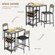 thumbnail image 2 of Juego de Mesa de Bar para 2 Personas con Almacenamiento - Mesa Rectangular y 2 Sillas Altas, Gris, 2 of 20