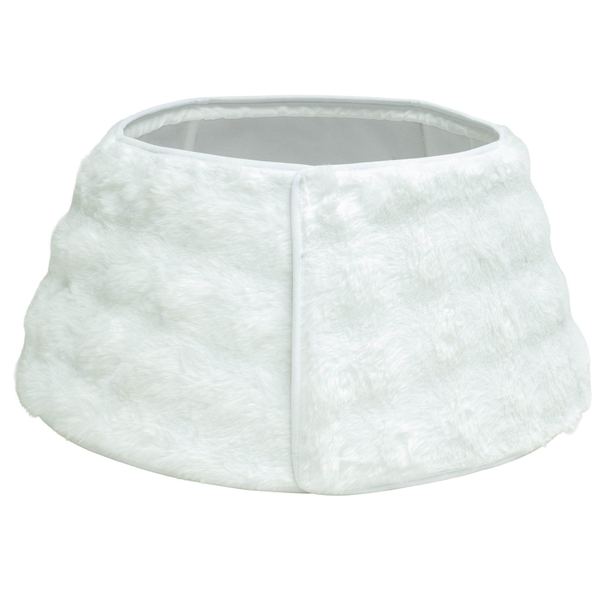 Faux Fur Snowdrift Stand Band Christmas Tree Collar, White, 22", by Holiday Time