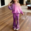thumbnail image 2 of XZNPDUCQ 8-9 Years Girls Outfits Toddler Girls Fall Winter Clothes Girls Long Sleeve Top Pants 2PCS Set A248-Pink, 2 of 8