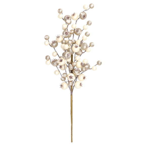 White Glitter Berry Decorative Christmas Pick, 9